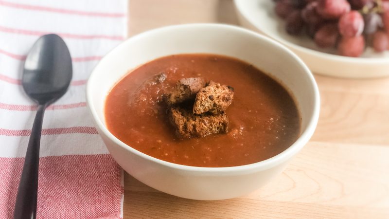 Creamy Tomato Soup with Croutons