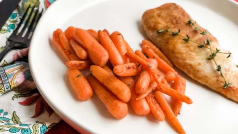 Pan-Fried White Fish with Thyme Roasted Carrots