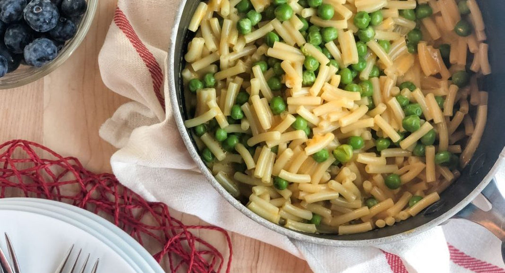 Mac and Cheese with Peas